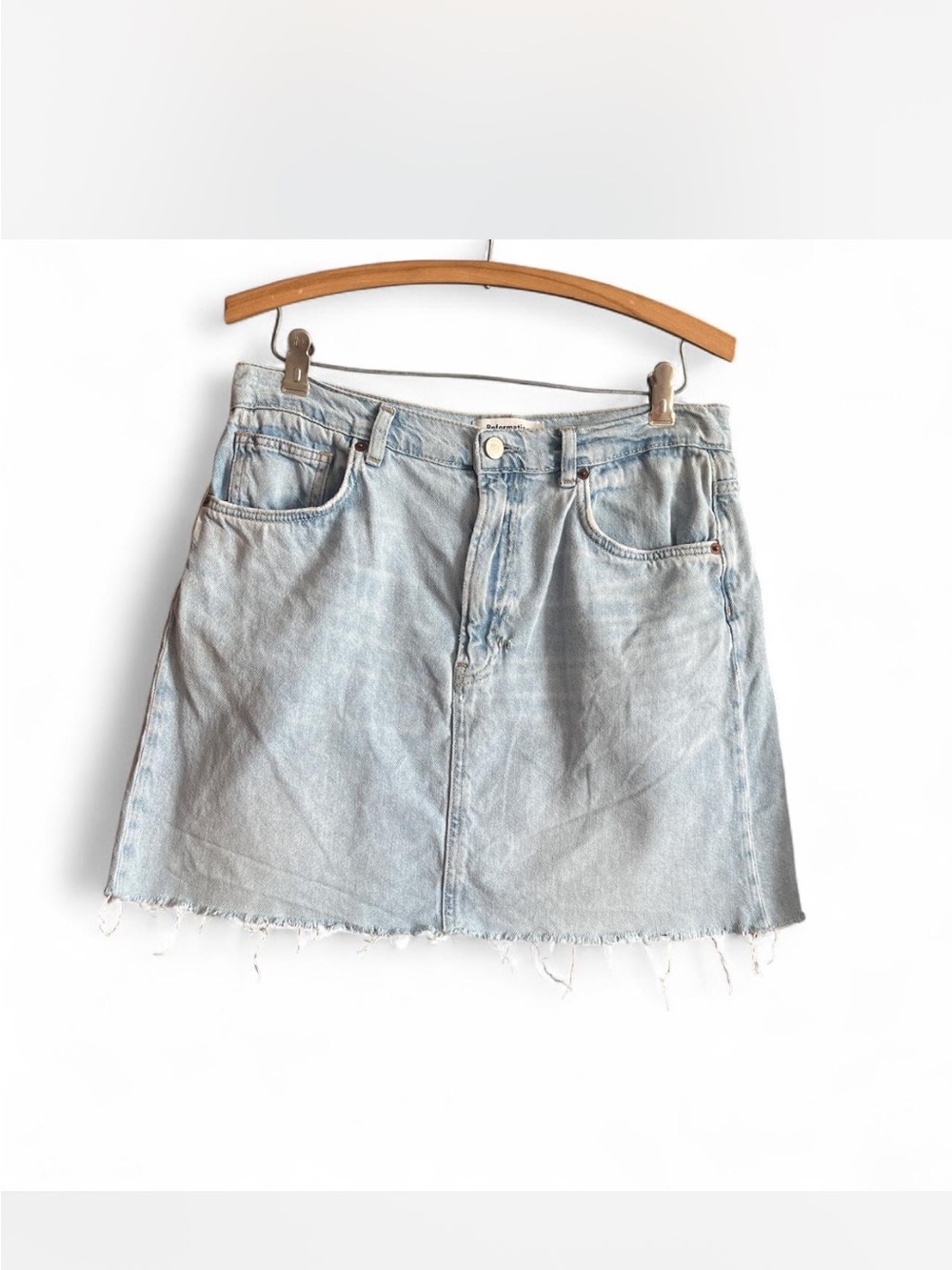 Reformation Light Blue Denim Mini Skirt